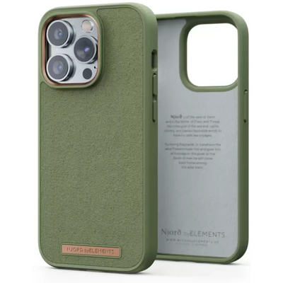 Telco Accessories NJORD SUEDE COMFORT+ CASE FOR IPHONE 14 PRO MAX OLIVE