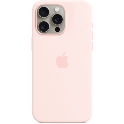 Apple iPhone 15 Pro Silicone Case with MagSafe Light Pink