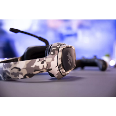 KONIX - MYTHICS Ares Camo Fejhallgató Vezetékes Gaming Stereo Mikrofon, Fehérterepmintás