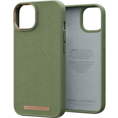 Telco Accessories NJORD SUEDE COMFORT+ CASE FOR IPHONE 14 PRO OLIVE