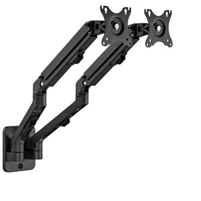 Gembird MA-WA2-01 Adjustable Wall 2-Display Mounting Arm 17"-27" Black