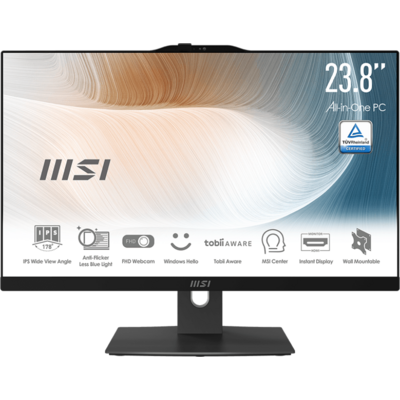 MSI Business AIO Modern AM242TP 12M-458EU, 23,8" FHD Touch, i5-1240P, 16GB, 512GB M.2, INT, Win11H, Black