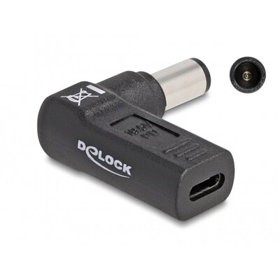 DELOCK Átalakító Laptop töltőkábel USB Type-C female > HP 7.4 x 5.0mm male 90 fokos