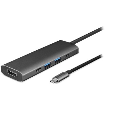 CHIEFTEC USB HUB 5-in-1, USB-C, 2xUSB-A, USB-C, HDMI, 80W USB-C Töltő port, fekete