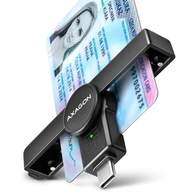 AXAGON CRE-SMPC USB-C Smart card PocketReader okos kártyaolvasó