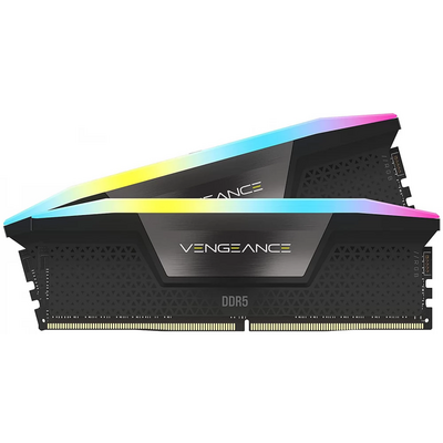 CORSAIR DDR5 6400MHz 32GB (2x16GB) XMP VENGEANCE RGB RAM, fekete