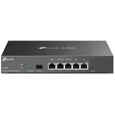 TP-Link Router - ER7206 VPN (1Gbps, 6 port, 1 RJ45 + 1 SFP WAN / 2 RJ45 LAN / 2 RJ45 LAN-WAN port; 50x VPN)