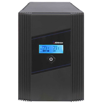 ABLEREX UPS, GLAMOR, GR450, 1xIEC+1xSchuko, 450VA (250 W) LINE-INTERACTIVE szünetmentes tápegység, torony, LCD