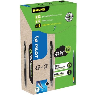 Pilot G2 Greenpack 0,7mm 12 db fekete betéttel zseléstoll