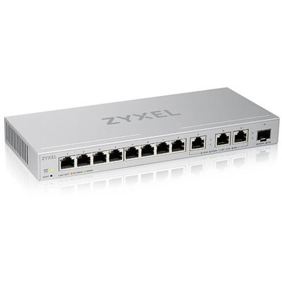 ZyXEL XGS1250-12 8xGbE LAN 3xMulti-Gig 1/2.5/5/10G LAN 1x 10G SFP+ port web menedzselhető Multi-Gigabit Switch