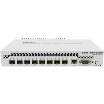 MikroTik CRS309-1G-8S+IN asztali/rackbe szerelhető switch, 8xSFP+, 1xGbit LAN