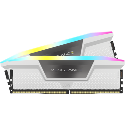 CORSAIR Memória VENGEANCE RGB DDR5 64GB 5600MHz CL40 INTEL XMP (Kit of 2), fehér