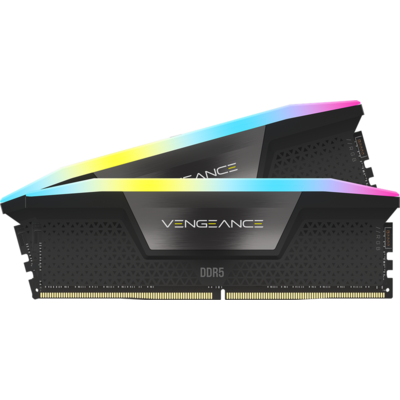 CORSAIR Memória VENGEANCE RGB DDR5 64GB 5600MHz CL40, INTEL XMP (Kit of 2), fekete