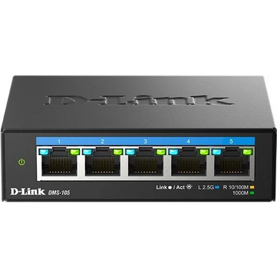 D-LINK Switch 5x2.5Gbps Multi-Gigabit Fémházas Asztali, DMS-105/E