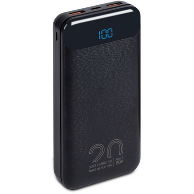 RivaCase VA2580 QC/PD 20W LCD PowerBank Black