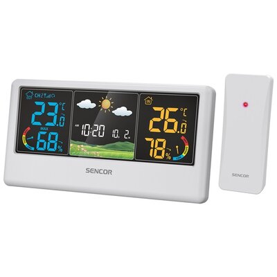 Sencor SWS 4100 W színes kijelzős fehér időjárás állomás