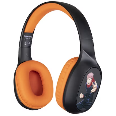 KONIX - JUJUTSU KAISEN 2.0 Fejhallgató Bluetooth Vezeték Nélküli Gaming Stereo Mikrofon, Fekete-Narancs