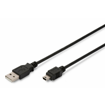 Assmann USB 2.0 connection cable, type A - mini B (5pin) 3m Black