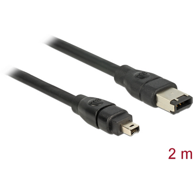 DeLock FireWire 6p/4p cable 2m Black