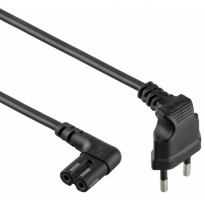 Gembird PC-184L Power cord (C7), angled connectors 1m Black