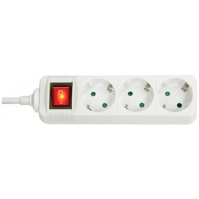 LINDY Mains 3 way gang socket, with switch
