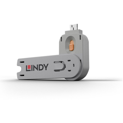 LINDY USB Type A Port Blocker Key, orange