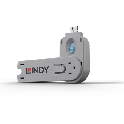 LINDY USB Type A Port Blocker Key, blue