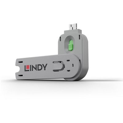 LINDY USB Type A Port Blocker Key, green