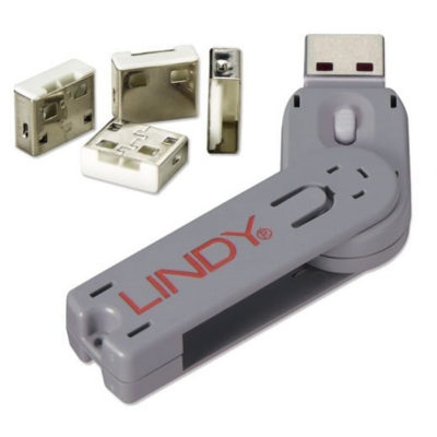 LINDY USB Port Locks 4xWHITE+Key