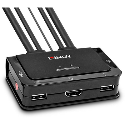 LINDY 2 Port HDMI 10.2G, USB 2.0 & Audio KVM Switch