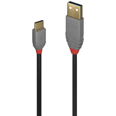 LINDY 1m USB 2.0 Type A to C Cable, Anthra Line