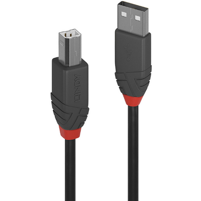LINDY 5m USB 2.0 Type A to B Cable, Anthra Line