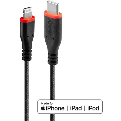 LINDY 2m Reinforced USB Type C to Lightning Cable
