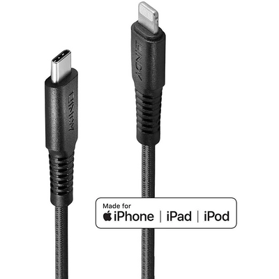 LINDY 1m Reinforced USB Type C to Lightning Cable