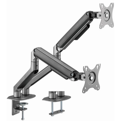 Gembird MA-DA2-05 Desk mounted adjustable double monitor arm 17"-32" Space Grey