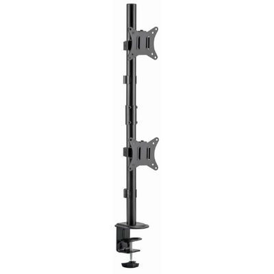 Gembird MA-D2-02 Adjustable 2-display vertical desk mount 17"-32" Black