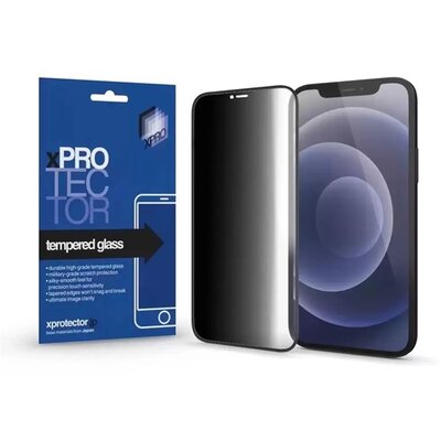 XPRO 128857 iPhone 15 Pro Tempered Glass 0.33 Full 3D FG PRIVACY üveg kijelzővédő fólia