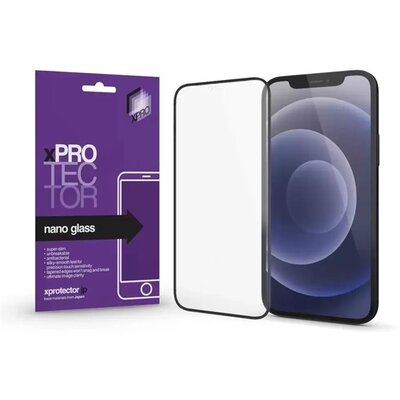 XPRO 128845 iPhone 15 Pro Max Nano Glass kijelzővédő fólia fekete kerettel