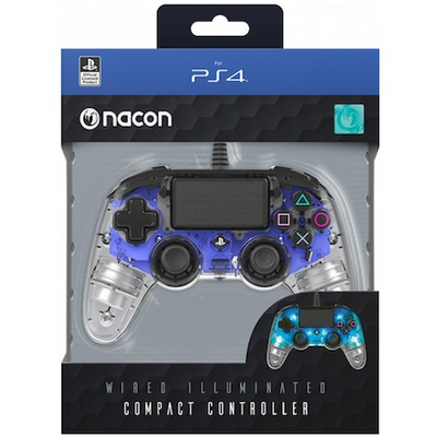 Nacon PS4 átlátszó-halványkék vezetékes kontroller