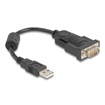 DELOCK Átalakító USB 2.0 Type-A > 1x soros RS-232 D-Sub 9 pin male ferrit maggal 0.25m