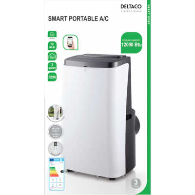 DELTACO SMART HOME SH-AC02 mobil smart klíma, 3,5W, 12000 BTU, WI-FI, hűt