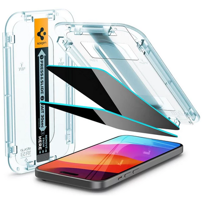 Spigen iPhone 15 Pro Max Screen Protector EZ FIT GLAS.tR Privacy Transparency (2 Pack)