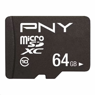 PNY 64GB microSDXC Performance Plus Class 10 + adapterrel