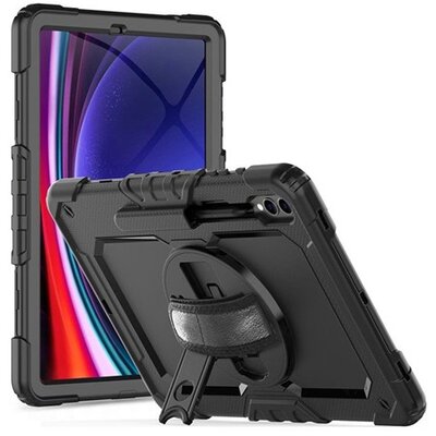 Tech-Protect TP660317 Samsung X610/X616B/X810/X816B Galaxy Tab S9+/S9 FE+ 12.4 ütésálló fekete tablet tok + üveg