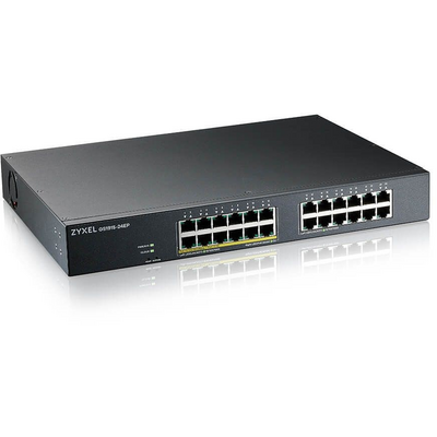 ZYXEL Switch 24x1000Mbps (12xPOE) Fémházas Menedzselhető, Rackes (24GbE port), GS1915-24EP-EU0101F