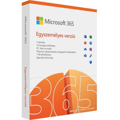 Microsoft 365 Personal (Egyszemélyes verzió) 1 Felhasználó 1 Eszköz 1 év kódkártya szoftver