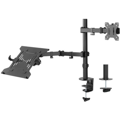 ACT AC8305 Single Monitor Arm with Laptop Arm 10"-32" Black