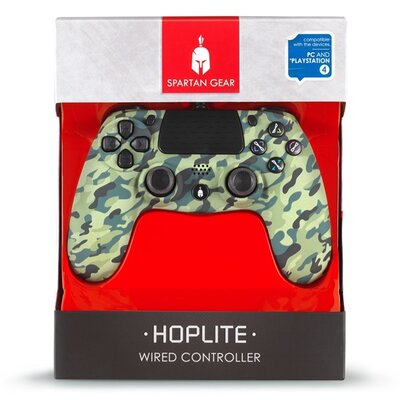 Spartan Gear - Hoplite PS4 vezetékes terepmintás zöld kontroller