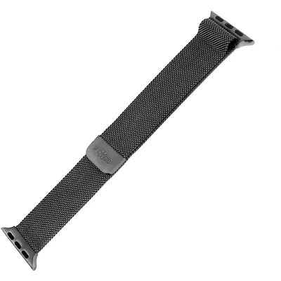 FIXED szíj rozsdamentes hálóval Apple Watch 42/44mm órához, fekete