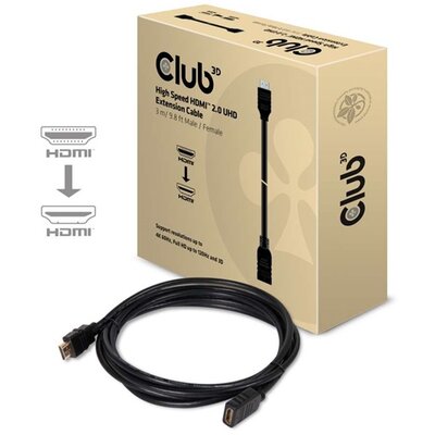 Club3D HDMI 2.0 EXTENSION kábel HIGH SPEED 4K60Hz UHD Male/Female 3m/ 9.8ft